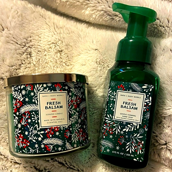 🟩🔥"FRESH BALSAM" 2-ITEMS FOAMING HAND SOAP & 3-WICK CANDLE - Picture 10 of 10